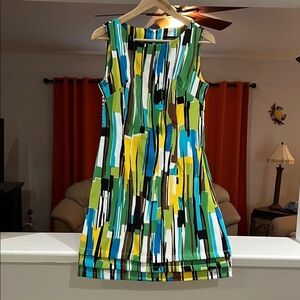 Perceptions Women’s Colorful Abstract Print Sleeveless Dress Size 8